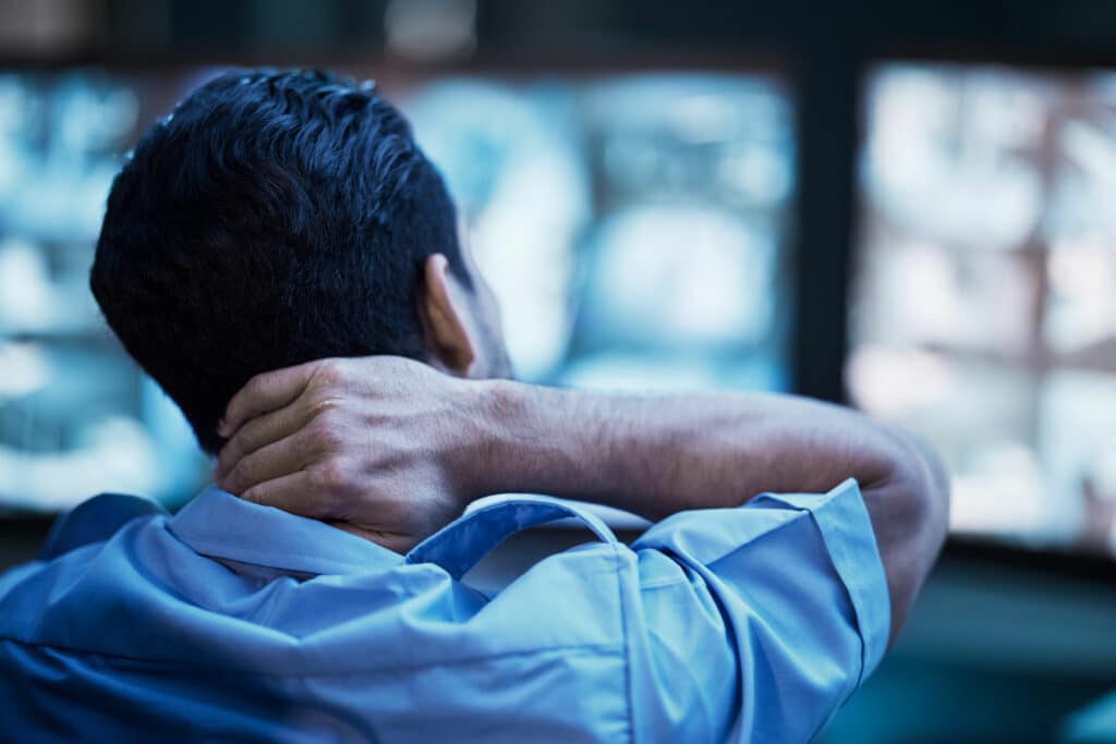 Man with chronic neck pain.